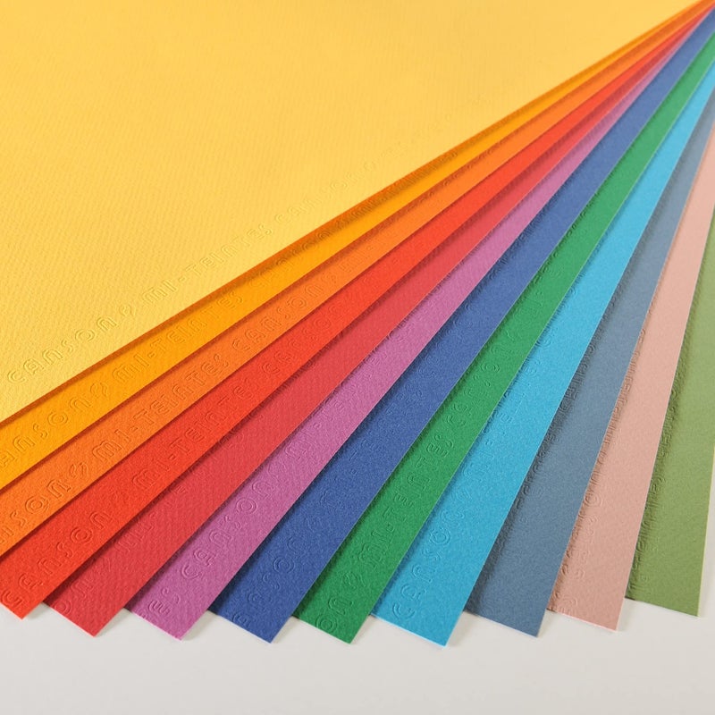Canson 10 Sheets A4 160gsm Semi-Coloured Paper - Vivid Colours - C31032S051 - Image 2