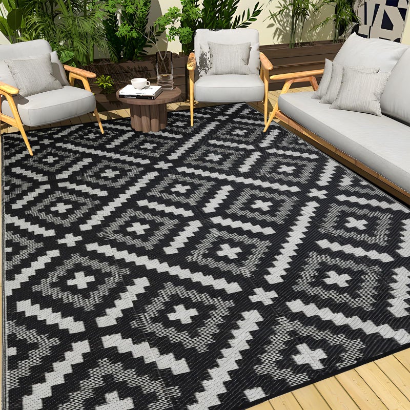 YONILE Outdoor Rug 5x8 ft Waterproof, Reversible Outdoor Plastic Straw Rug for Patios Clearance, Outdoor Area Rug Carpet RV Mat for Camping Backyard Deck Porch - Image 1