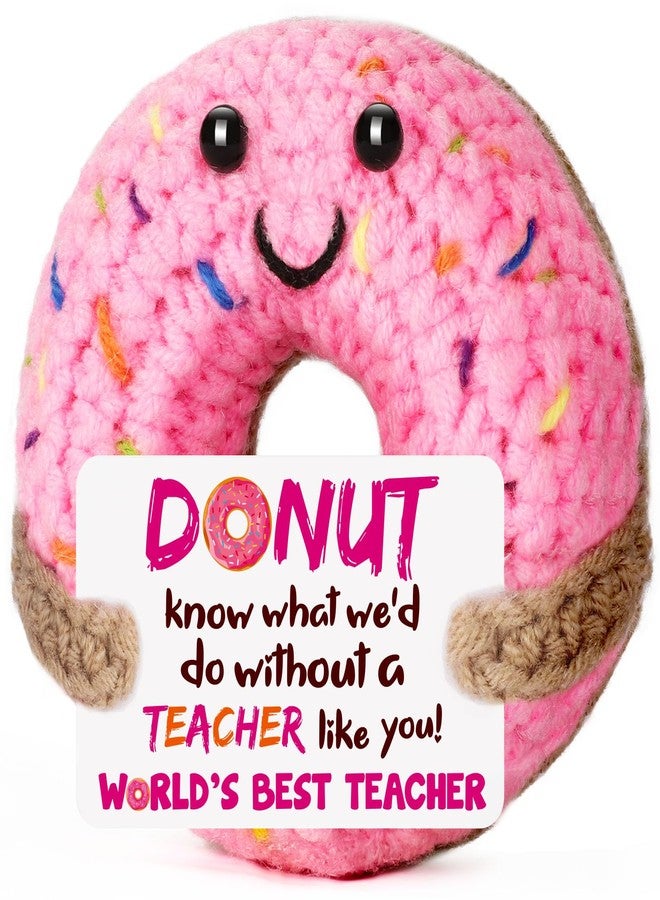 BuiltFit Teacher Appreciation Gifts for Women - Funny Handmade Crochet Donut Unique Cute Thank You Presents for Teachers Day, End of Year, Retirement, Graduation, Easter, Daycare, Preschool - Image 1