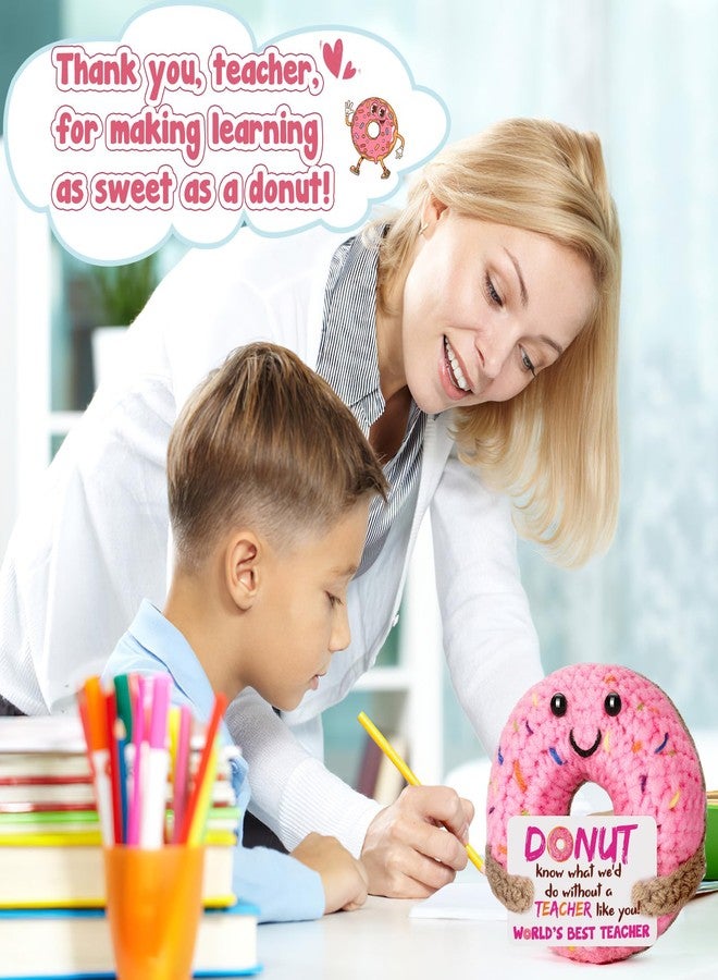 BuiltFit Teacher Appreciation Gifts for Women - Funny Handmade Crochet Donut Unique Cute Thank You Presents for Teachers Day, End of Year, Retirement, Graduation, Easter, Daycare, Preschool - Image 5