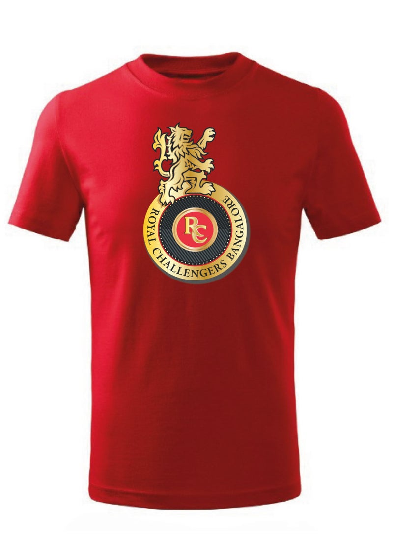 Generic IPL RCB Round Neck Short Sleeve T-shirt for cricket fans