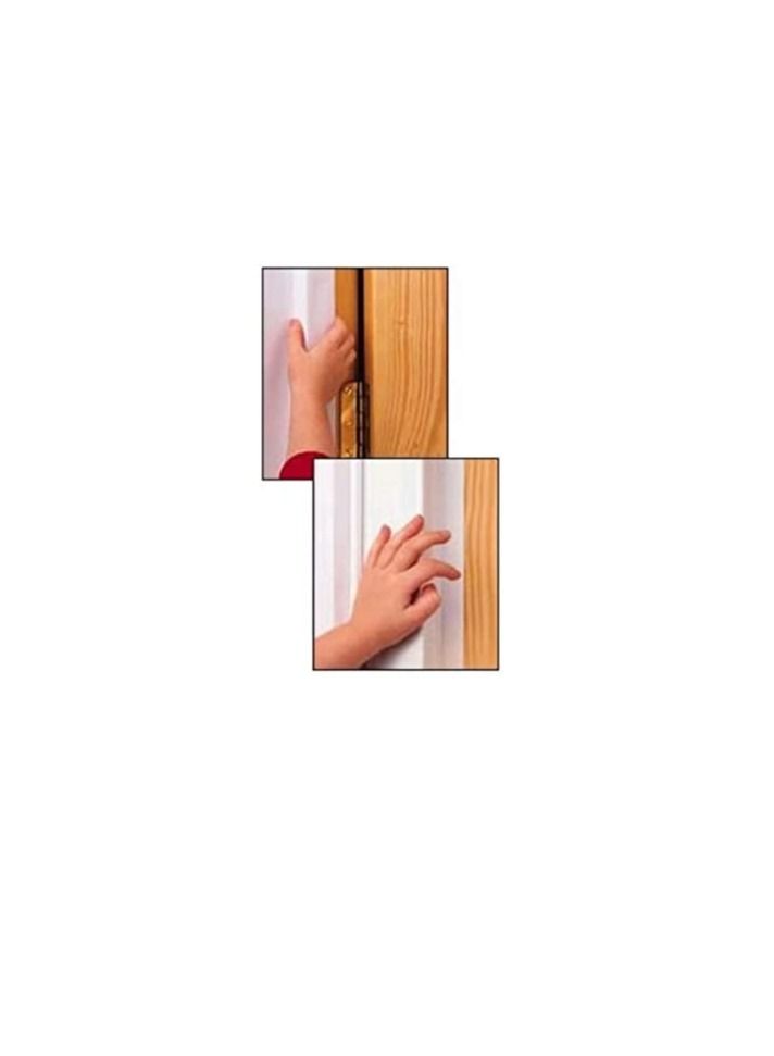 44cm X 2 Door Finger Hinge-Side Safety Guard Shield Protector Grey On White Color- Door Opening/Closing Protected Cover - Baby Finger Protector From Injury When The Door Is Closed  - Image 3