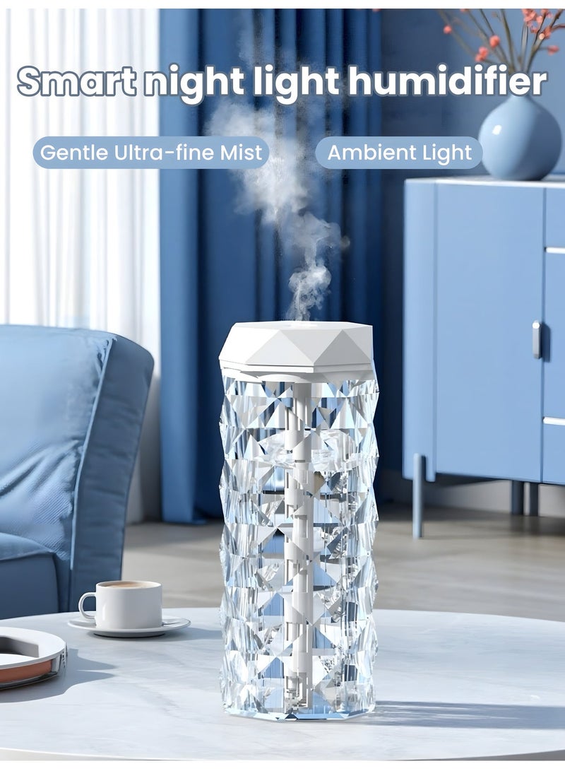 Crystal LED Humidifier Night Light, Color-Changing Cool Mist Diffuser, Ultra-Quiet Air Humidifier with Auto Shut-Off for Bedroom, Home & Gift - Image 2
