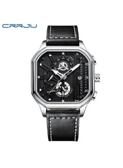 CRRJU CRRJU Men Watches Top Brand Luxury Leather Watch For Men Waterproof Sport Watch Man Quartz Wristwatch Date Chronograph+Box  - Image 3