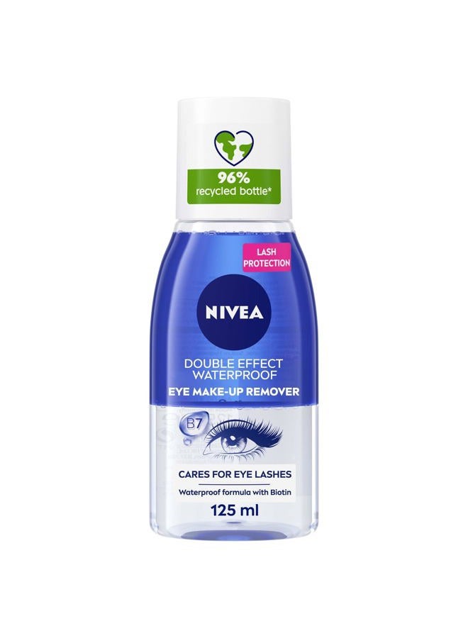 Nivea نيفيا مزيل مكياج العين ذو التأثير المزدوج، مزيل ماسكارا مقاوم للماء بلطف مع مستخلص زهرة الذرة، تركيبة ثنائية غير دهنية، 125 مل - Image 1
