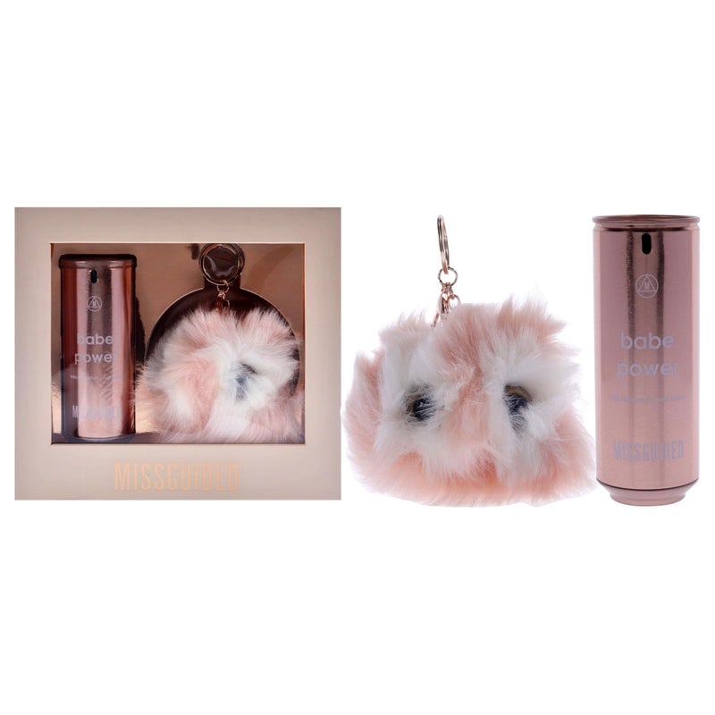 Missguided Babe Power - Floral Fruity Fragrance For Women - Top Note Of Rhubarb - Middle Notes Of Jasmine And Peony - Base Note Of Musk - 2.7Oz Edp Spray And Pom Pom Keyring - 2 Pc Gift Set - Image 1