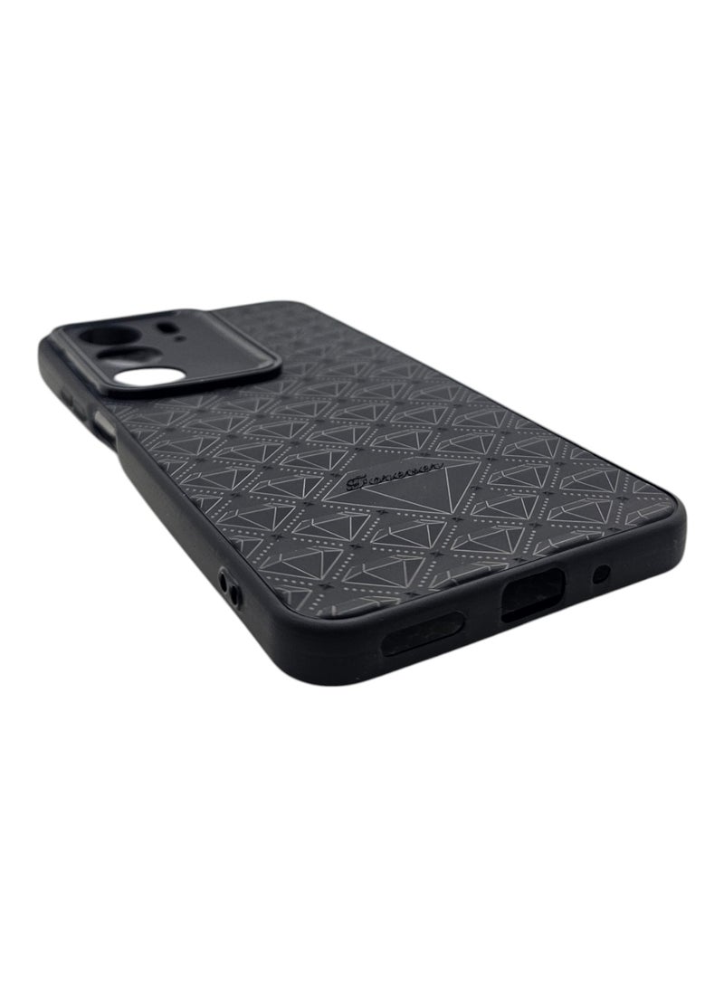 Case With a Diamond Pattern For Realme C75 - Black - Image 3