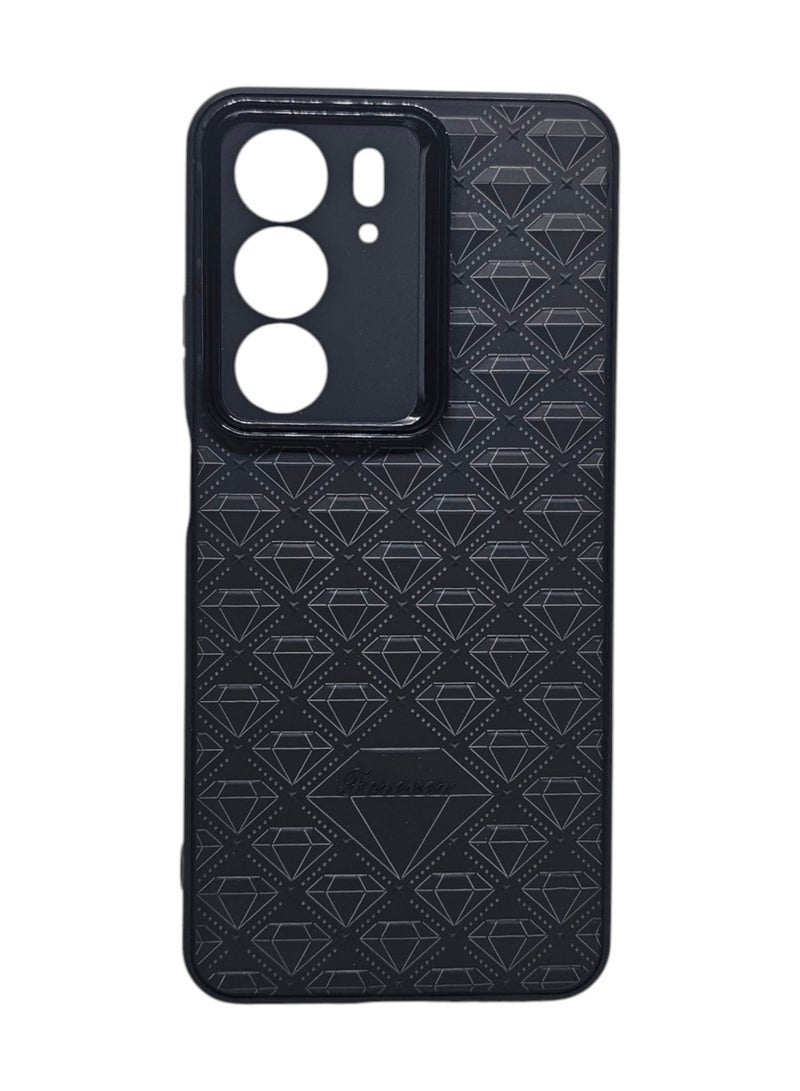 Case With a Diamond Pattern For Realme C75 - Black - Image 1