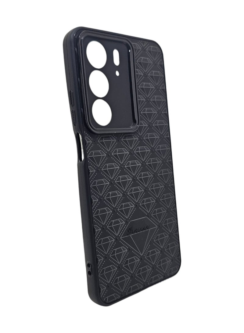 Case With a Diamond Pattern For Realme C75 - Black - Image 2