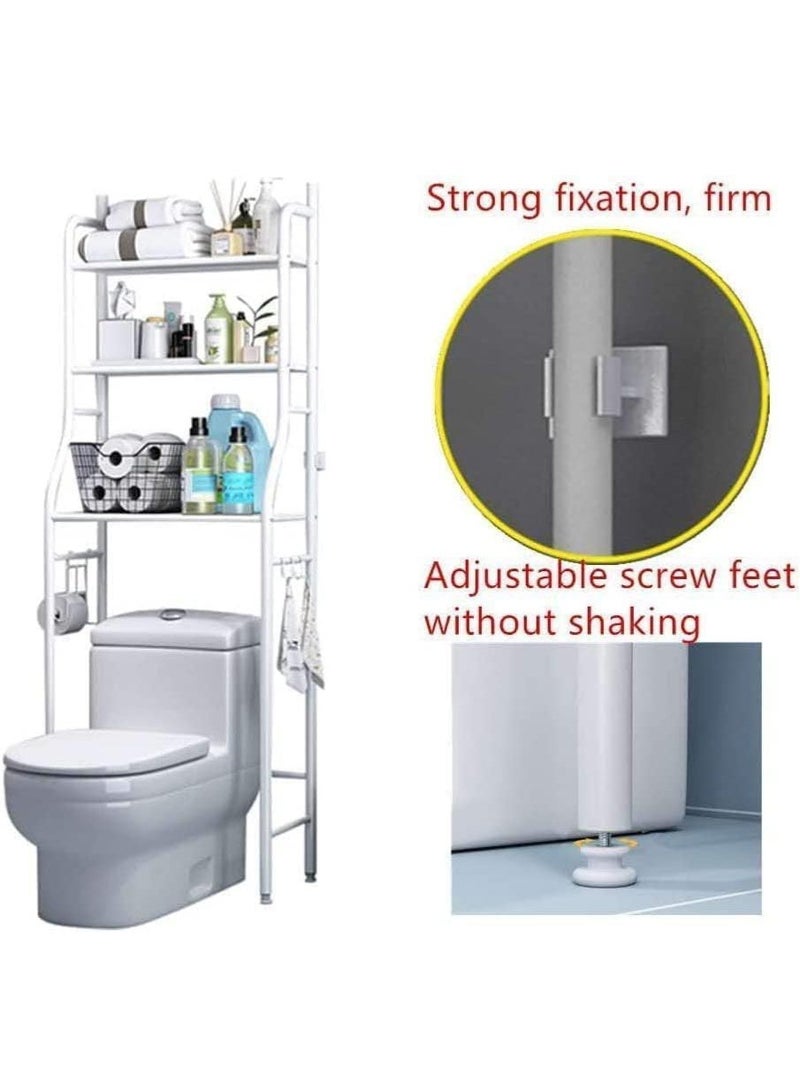 بلومنغ تايم رف تخزين فوق المرحاض من 3 طبقات ، رف تخزين وتنظيم للحمام ، منظم تخزين - Image 2