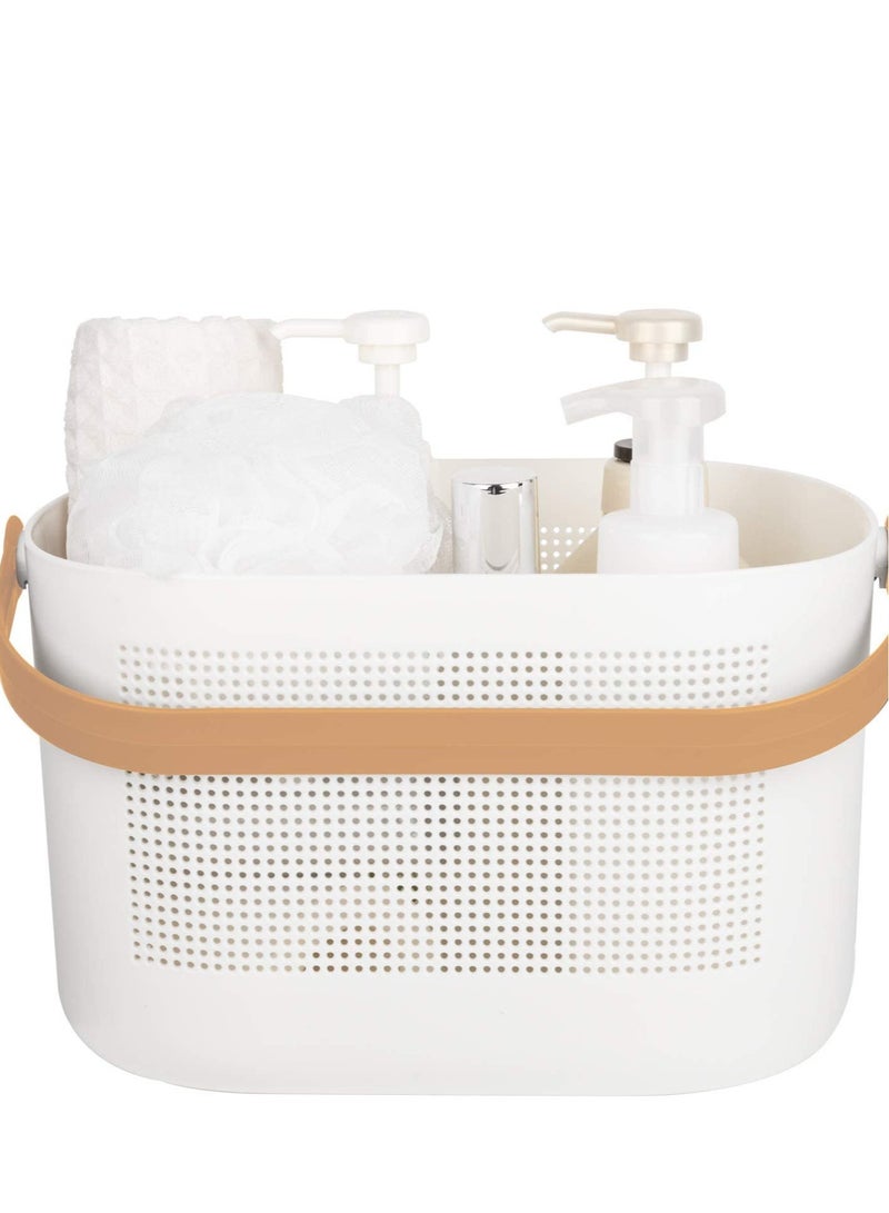 Excefore Plastic Shower Caddy Basket with Handles, Portable Small Shower Caddy, Suitable for Bathroom, College Dorm, Kitchen, Bedroom (Yellow) - Image 1