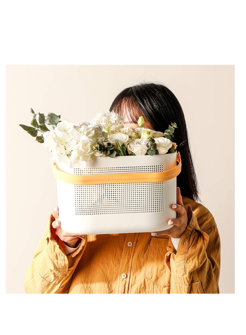 Excefore Plastic Shower Caddy Basket with Handles, Portable Small Shower Caddy, Suitable for Bathroom, College Dorm, Kitchen, Bedroom (Yellow) - Image 4