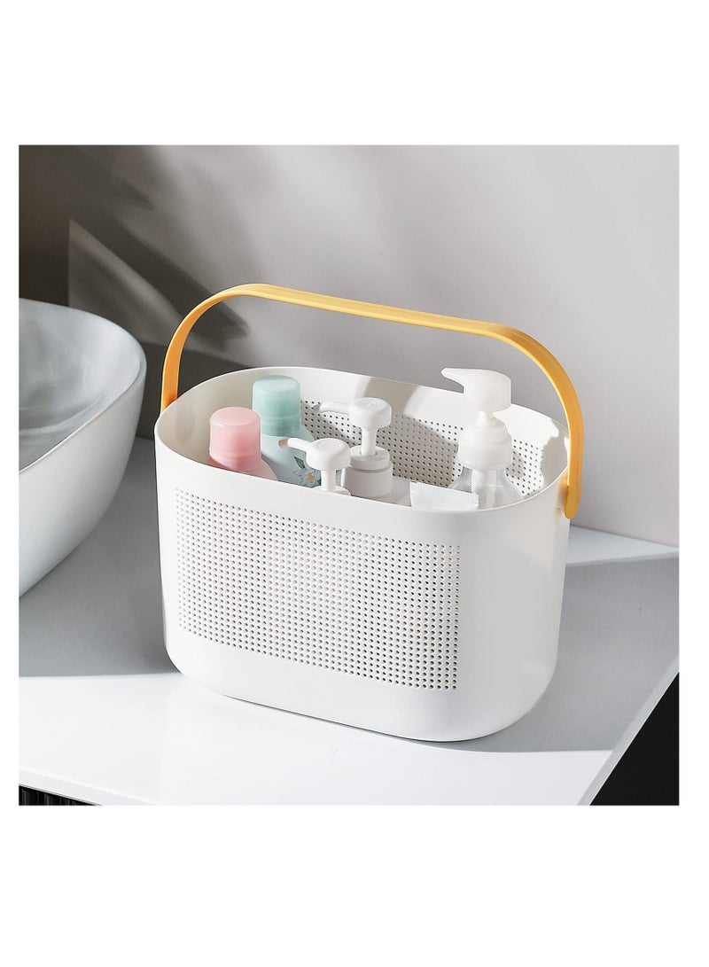 Excefore Plastic Shower Caddy Basket with Handles, Portable Small Shower Caddy, Suitable for Bathroom, College Dorm, Kitchen, Bedroom (Yellow) - Image 3