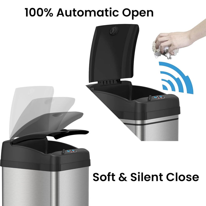 iTouchless New Sensor Trash Can Lid Replacement for Models IT13MX, IT13MXL, DZT13P, DZT13PL, DZT13M, and DZT08P, DZT08PL, and Other Variants - Image 2