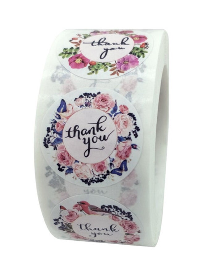 NIBEMINENT 500-Piece Thank You Label Sticker Roll Multicolour - Image 1