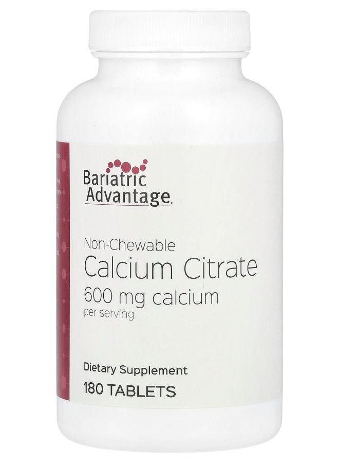 Bariatric Advantage Non-Chewable Calcium Citrate 600 mg 180 Tablets (200 mg per Tablet) - Image 1