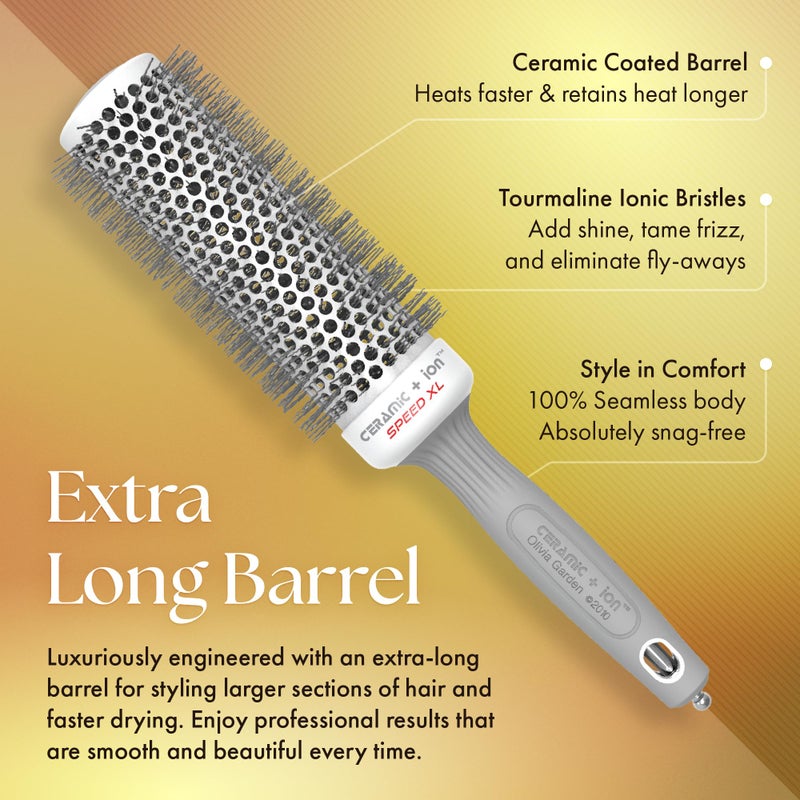 Olivia Garden Ceramic + Ion Speed XL - Extra-Long Round Thermal Hair Brush - Not Electrical - Professional Blowout Brush for Normal to Thick Hair - 1 3/4"- Diameter Barrel - CIXL-45 - Image 3