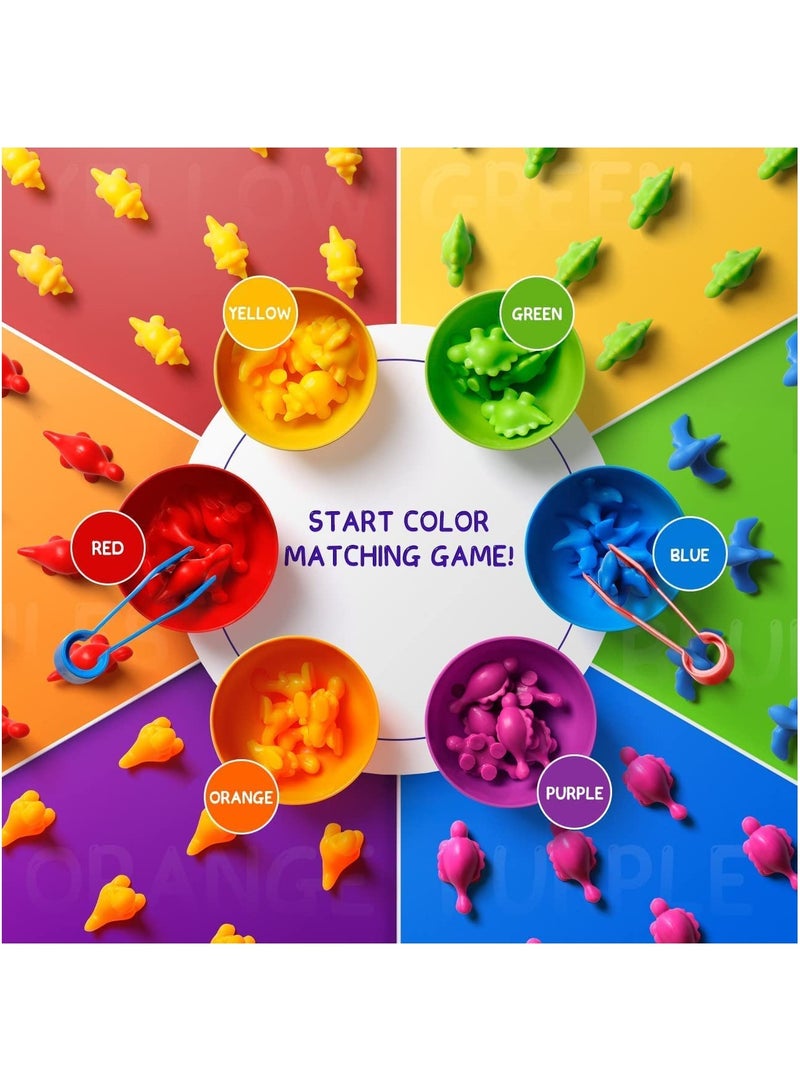 Zikra Dinosaur Counting Game Montessori Sorting Toys Preschool Educational Activity Early Learning Toy Set Color Classification Game  Matching Dinosaurs Kit Educational Toys for 3 4 5 Years Old - Image 2