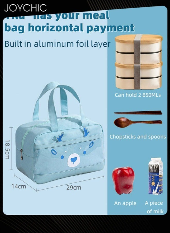 Joychic 3-Piece Oxford Multifunction Food Insulation Bag Warm and Fresh Keeping Reusable Lunch Bag for School Office Outdoor Picnic - Image 3