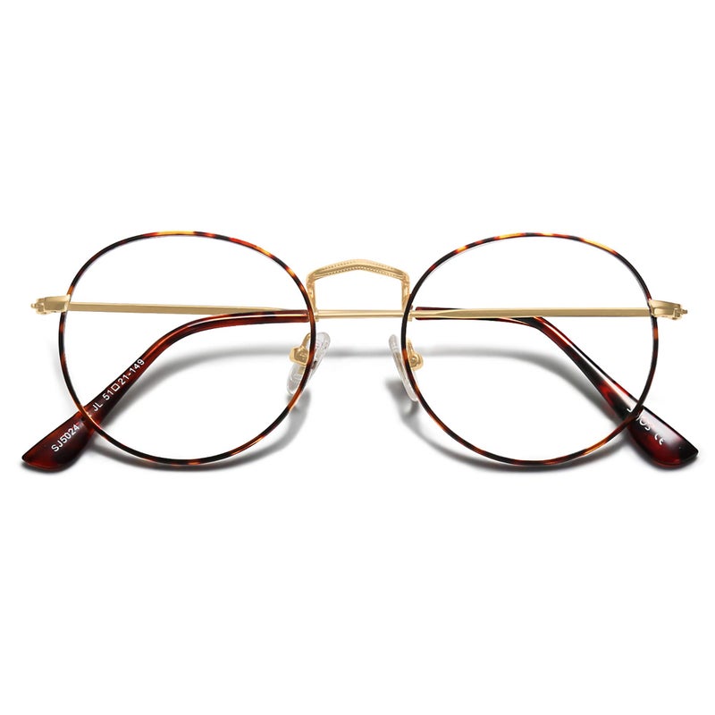 SOJOS Blue Light Blocking Computer Glasses Round Eyewear Anti Blue Light Lens Preppy Chic SJ5024 with Demi FrameAntiBlue Light Lens - Image 2