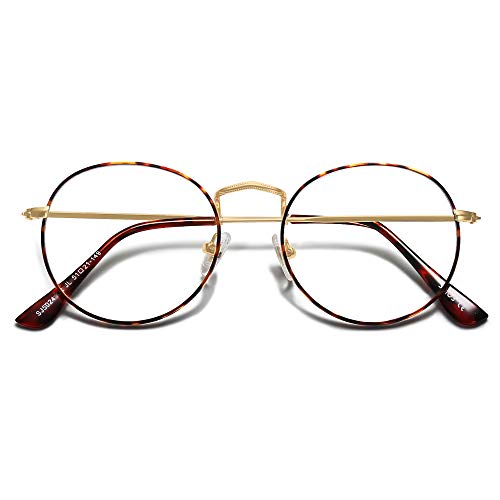 SOJOS Blue Light Blocking Computer Glasses Round Eyewear Anti Blue Light Lens Preppy Chic SJ5024 with Demi FrameAntiBlue Light Lens - Image 1