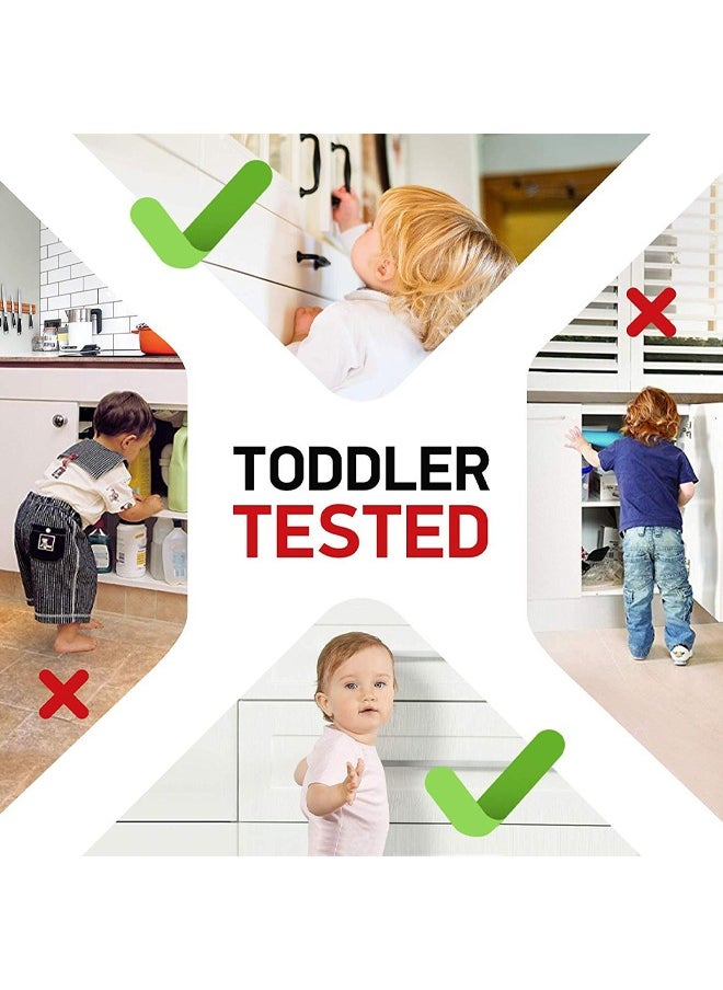 Occuwzz - 10 Pack Cabinet Locks Child Safety  Baby Safety Cabinet Locks NO Drilling 3M Adhesive Baby Proof Drawer Lock Child proofing cabinets latches for Kids Latch for Drawers & Door Child Safety Locks - Image 1
