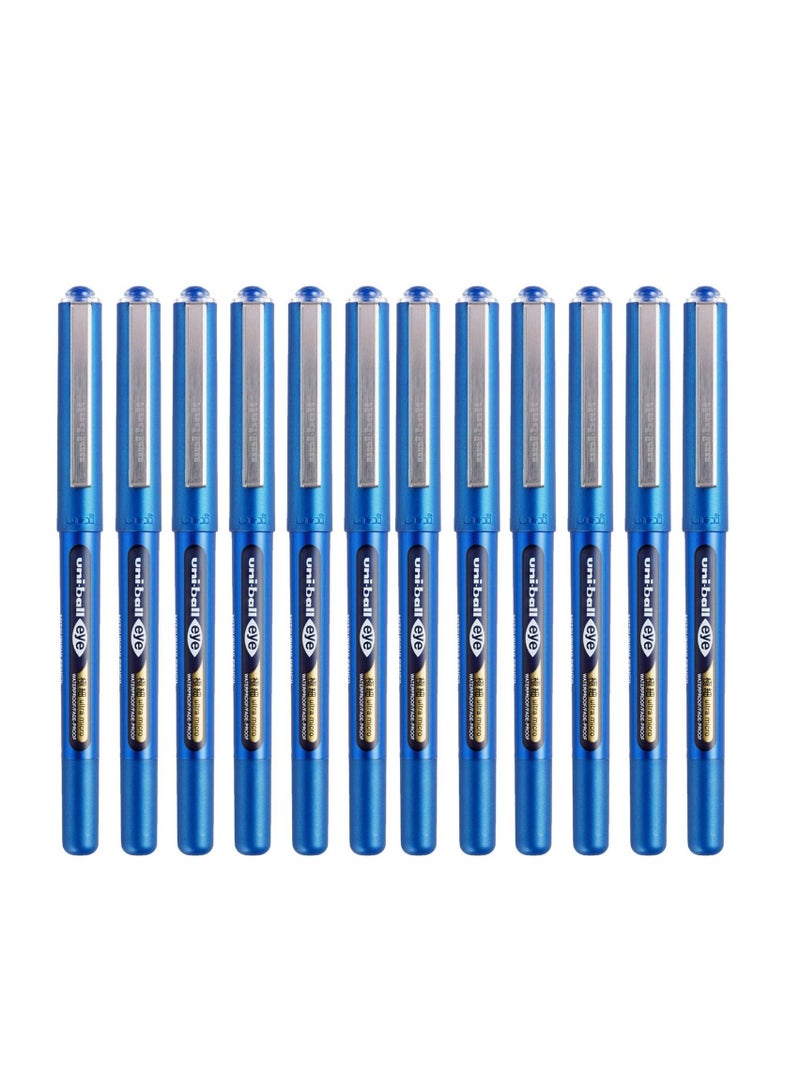 Uniball 12-Piece Eye Ultra Micro Roller Pen 0.38mm Tip Blue Ink  - Image 2