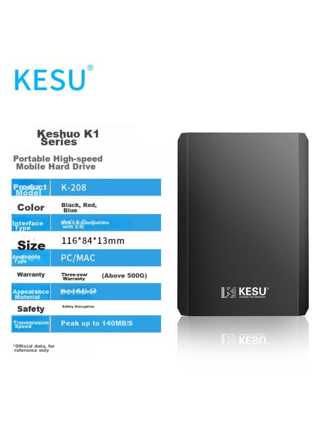 Kesu Portable Hard Drive 1tb, Encrypted Metal Version, Usb3.0 K208, 2.5-inch External Storage For File And Photo Backup - Image 3
