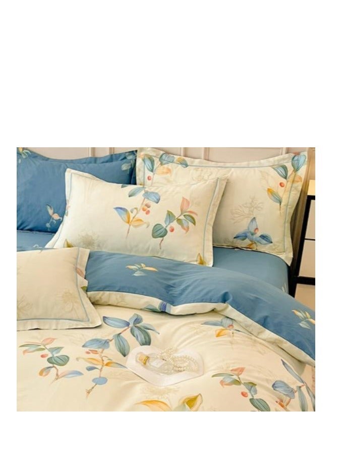 Fitted Sheet Style — French High-End 60 Thread Pure Cotton Embroidered Bedding Four Piece Set - Image 2