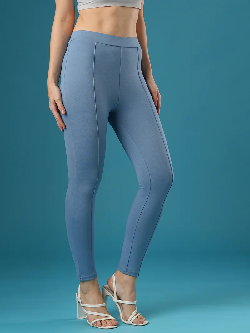 globus Women Mid Rise Stretchable Skinny Fit Treggings