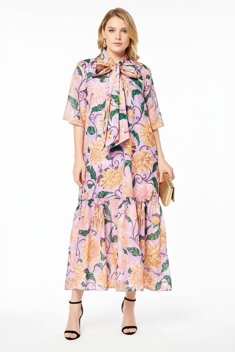 GANT Women Floral Print Maxi Casual Dress, Multicolor - Image 1