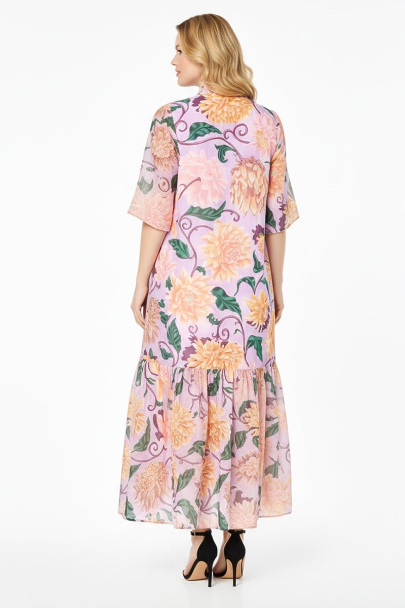 GANT Women Floral Print Maxi Casual Dress, Multicolor - Image 4