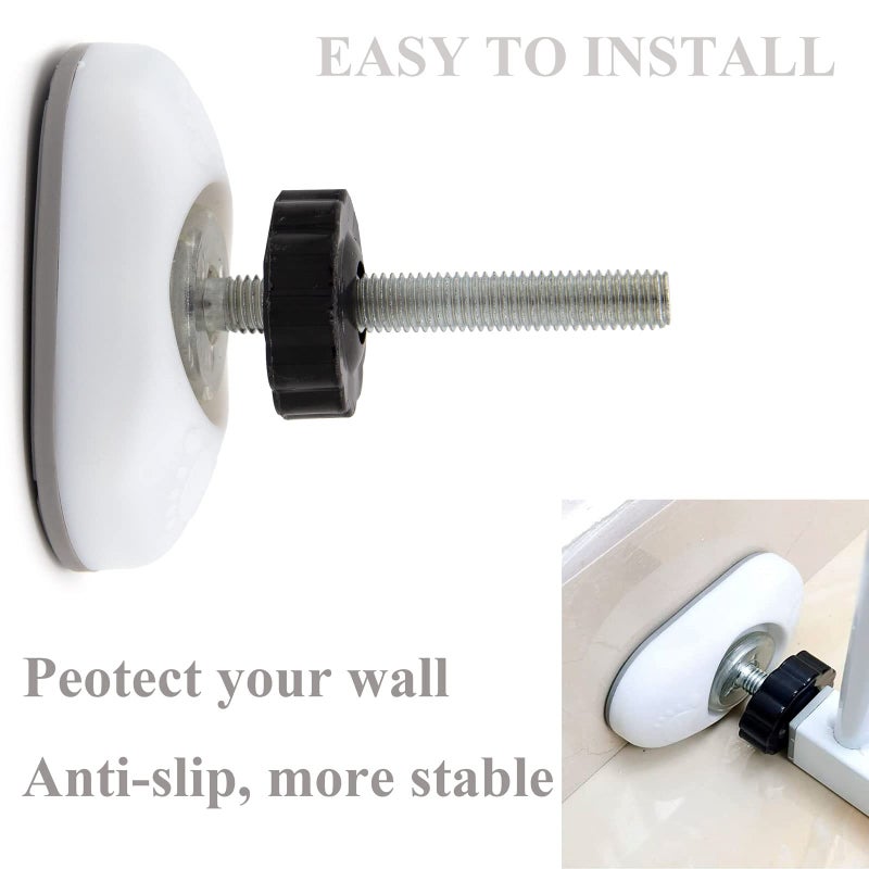 LhyBtm 2 Set M10 Baby Gate Adapter with Baby Gate Wall Protector, 10mm Baby Gate Extender Pressure Gates Threaded Spindle Rods, Replacement Bolt Part for Baby & Pet Pressure Mounted Safety Gates - Image 4