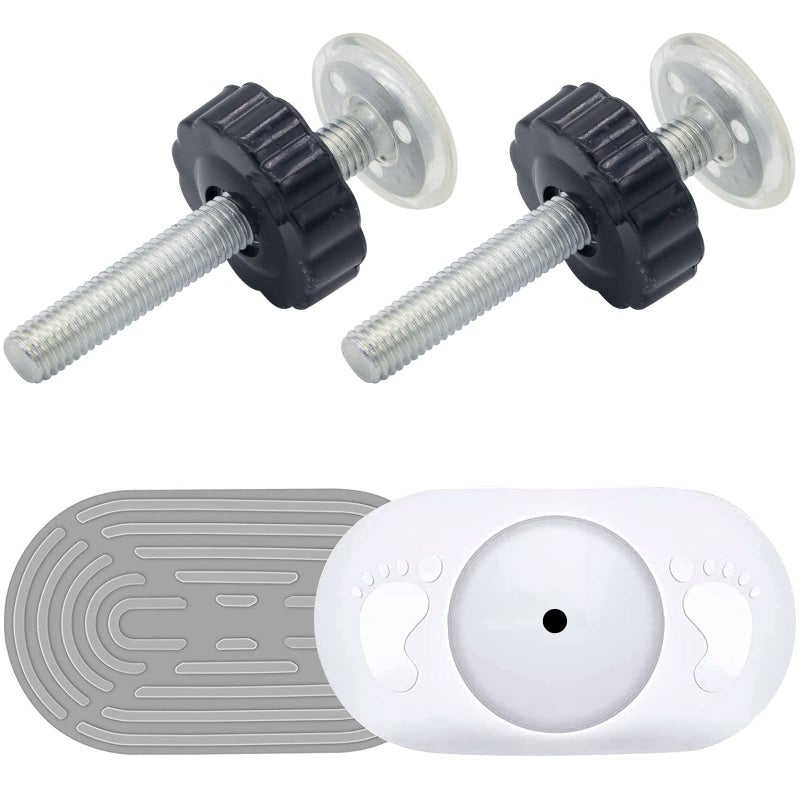 LhyBtm 2 Set M10 Baby Gate Adapter with Baby Gate Wall Protector, 10mm Baby Gate Extender Pressure Gates Threaded Spindle Rods, Replacement Bolt Part for Baby & Pet Pressure Mounted Safety Gates - Image 1