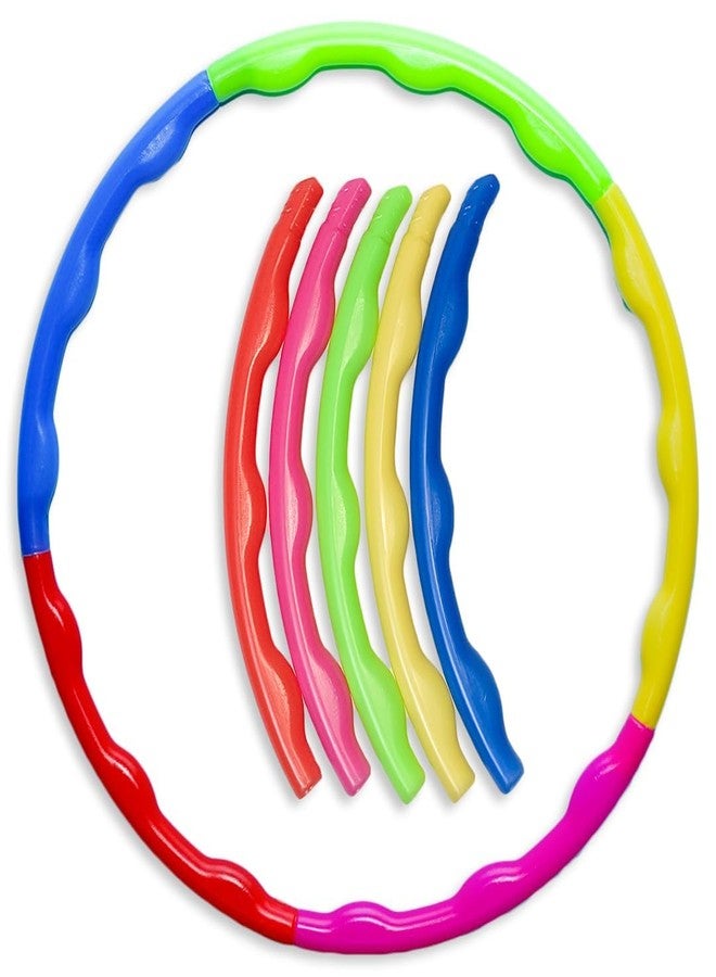 TOYIQ Big Size Hula Hoop Ring of 8 Pieces for Kids, Great for Exercise, Dance and Fitness Hoola Hoop Game - Image 2