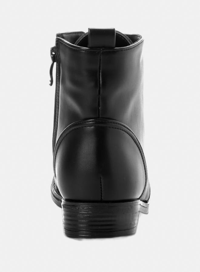 Leather Ankle Boot - Black