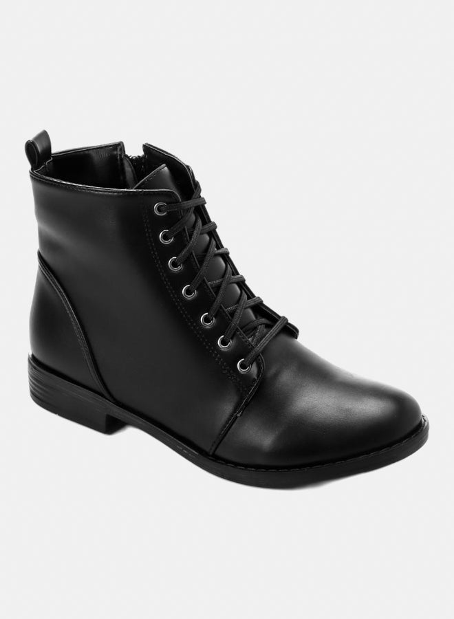 Leather Ankle Boot - Black