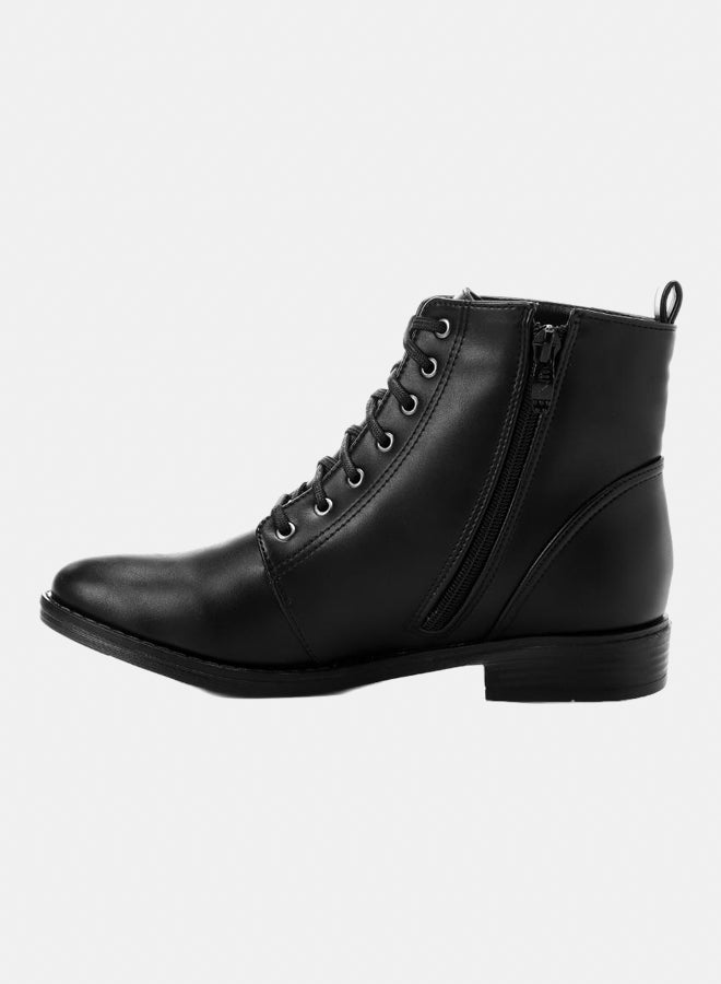 Leather Ankle Boot - Black