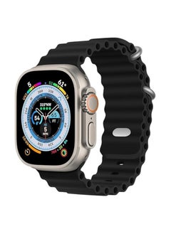 Ocean Band Compatible Apple Watch Ultra Band Adjustable Silicone Strap with Metal Buckle 49mm, 45mm, 44mm, 42mm, for Apple Watch Ultra 2,Series 9,8,7,6,5,4,3,2,1,SE