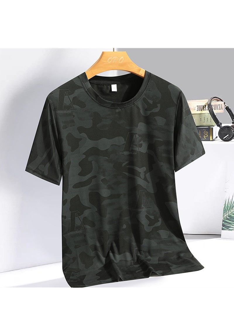 Summer camouflage ice silk short-sleeved men's quick-drying running outdoor thin casual T-shirt - Image 2