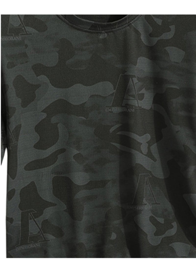 Summer camouflage ice silk short-sleeved men's quick-drying running outdoor thin casual T-shirt - Image 3
