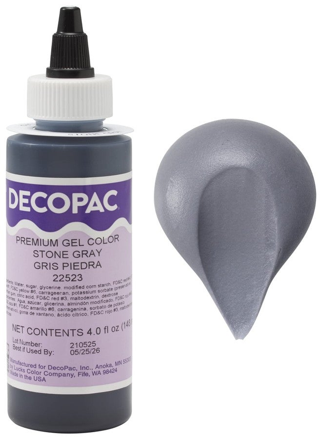 DecoPac Stone Gray Trend Premium Gel Color Cake Decorations, Gray Food Coloring - Gray Gel Color - 4 Fl Oz - Image 1