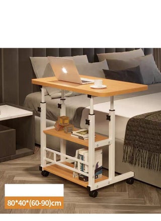 Adjustable Rolling Bedside Laptop Table – 2-Tier Mobile Desk with Storage Shelves, Height Adjustable (60–90cm), 80×40cm - pzsku/Z1A15DC1D98A8DAFB4AEEZ/45/1747813502/3a683bac-fe50-4ca3-9d6c-94f466767b54