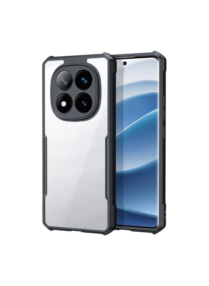for Redmi Note 14 Pro 5G / Xiaomi POCO X7 5G Case, Ultra Thin Lightweight, Soft TPU Bumper, Acrylic Clear Back Cover Redmi Note 14 Pro 5G / Xiaomi POCO X7 5G, Black - Image 1