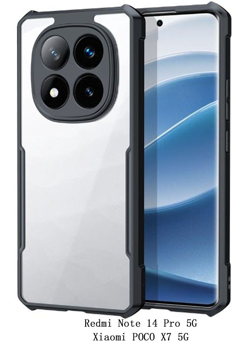 Case Cover for Xiaomi POCO X7 5G / Redmi Note 14 Pro 5G , Ultra Thin Lightweight, Soft TPU Bumper, Acrylic Clear Back Cover Redmi Note 14 Pro 5G / Xiaomi POCO X7 5G.