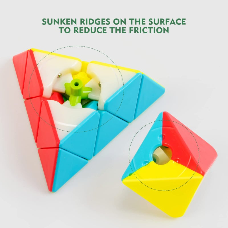 nabreeli Stickerless Pyraminx Speed Cube â€“ Smooth Turning Magic Pyramid Puzzle for Kids & Adults - Image 4