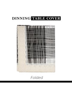 Kuber Industries Kuber Industries Dining Table Cover | 60x90 Inch | 6 Seater Dining Table | PVC Table Cloth | Kitchen Table Cover | Waterproof Table Cover | Table Cloth for Dining Table | Black Lining | Grey  - Image 2