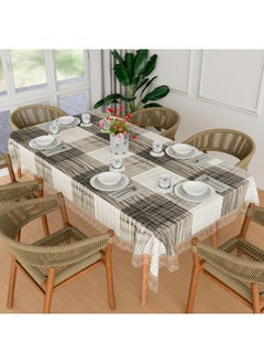 Kuber Industries Kuber Industries Dining Table Cover | 60x90 Inch | 6 Seater Dining Table | PVC Table Cloth | Kitchen Table Cover | Waterproof Table Cover | Table Cloth for Dining Table | Black Lining | Grey  - Image 1