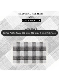 Kuber Industries Kuber Industries Dining Table Cover | 60x90 Inch | 6 Seater Dining Table | PVC Table Cloth | Kitchen Table Cover | Waterproof Table Cover | Table Cloth for Dining Table | Black Lining | Grey  - Image 3