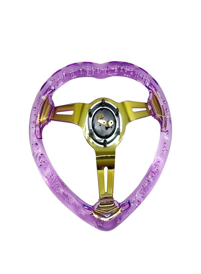 idain Universal Acrylic Racing Steering Wheel Heart-Shaped Design Steering Wheel Fit for Most vehicle,Racing car,RZR,Club Car (Purple) - Image 3